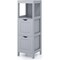 Modern Freestanding 2-Drawer Bathroom Floor Cabinet with Open Storage Shelf and Foot Pads